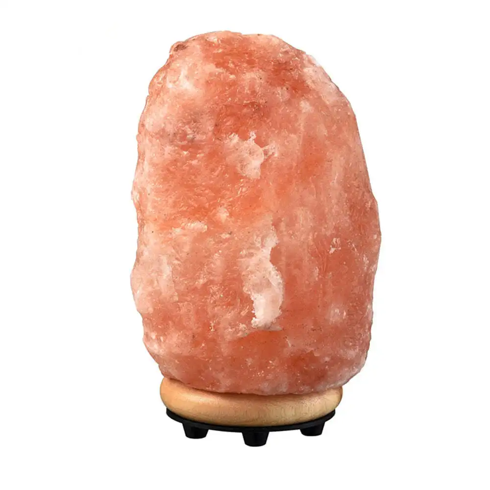 Wholesale Dimmer Switch 15w Bulb Wooden Base Decoration Natural Crystal Rock Stone Pink Himalayan Salt Lamps
