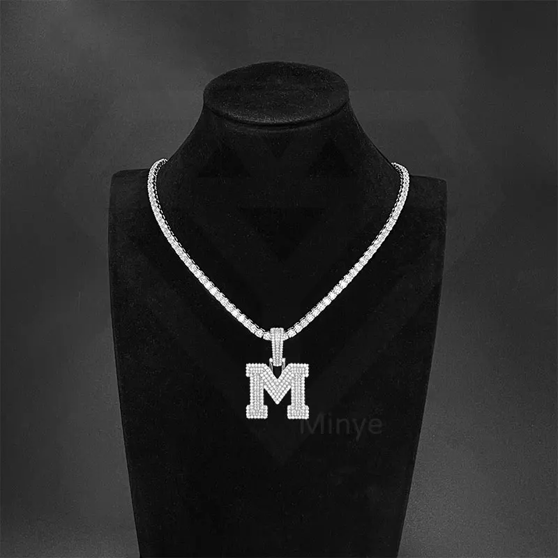 Custom Luxury Personalized Letters Hip-hop Silver Pendant Iced Out Moissanite Fine Jewelry with GRA certificate