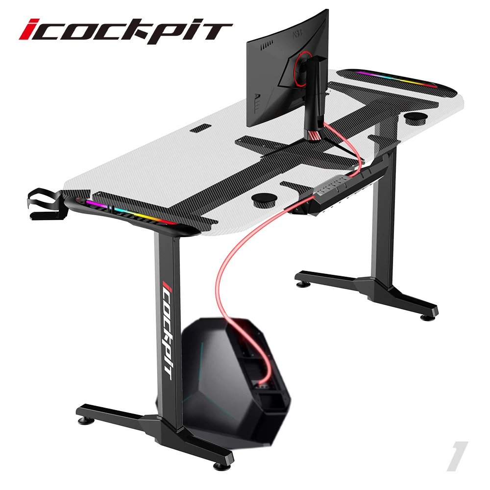 Modern design furniture high quality waterproof mouse pad desk gaming table with RGB lighting