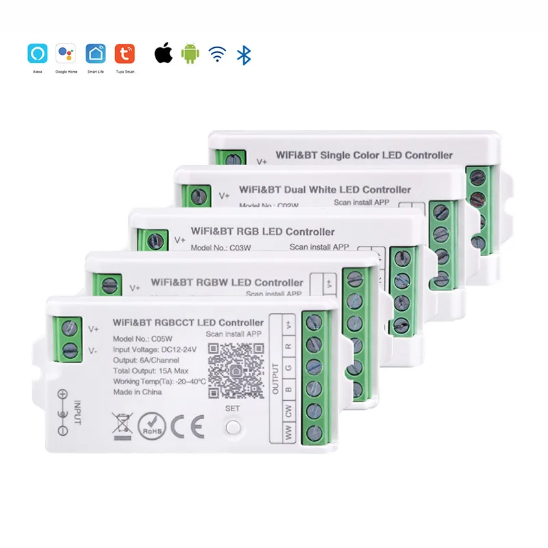 RGB Remote led controller Blue tooth Alexa and Google 3 years warranty Tuya Wifi smart RGB led controller COXOTECH