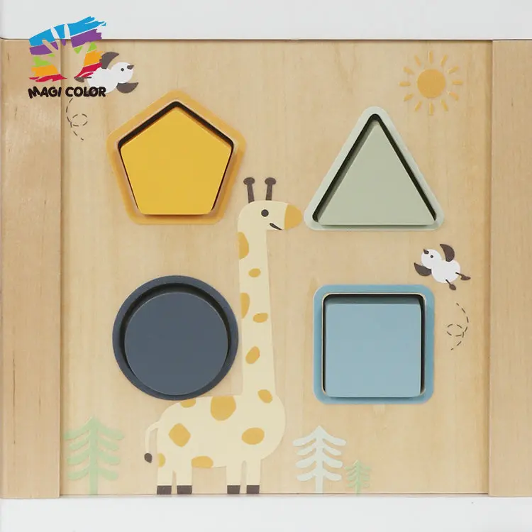 Montessori Play Cube Activity Center Toys Wooden Activity Cube for Toddlers Girls Boys W11B334
