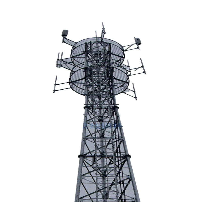 3 Leg Legged Tube Pipe Tubular Self Supporting Steel Hot Dip Galvanized 60m Telecom Telecommunication Communication Cell Tower