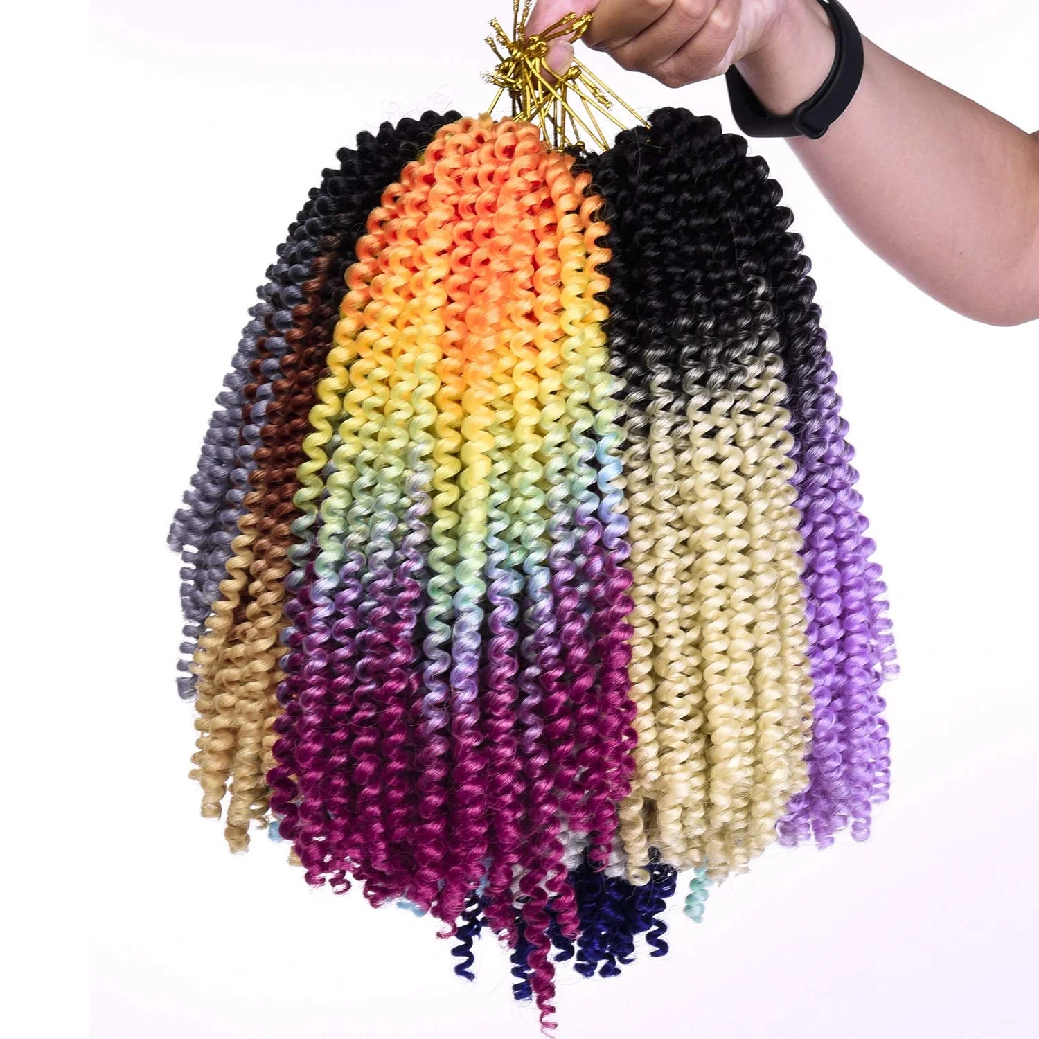 G&T Wig Spring Twist Crochet Braids Hair for Butterfly Locs Beyond Beauty Ombre Colors Synthetic Fluffy Hair Extension