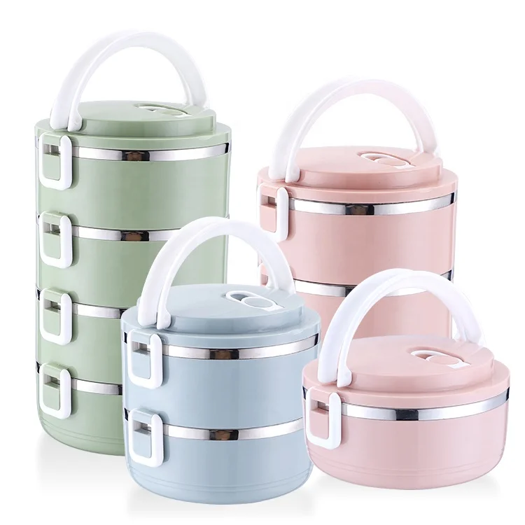 1/2/3 Layer Bento Box Cute Lunch Box  Stainless Steel Thermos LunchBox