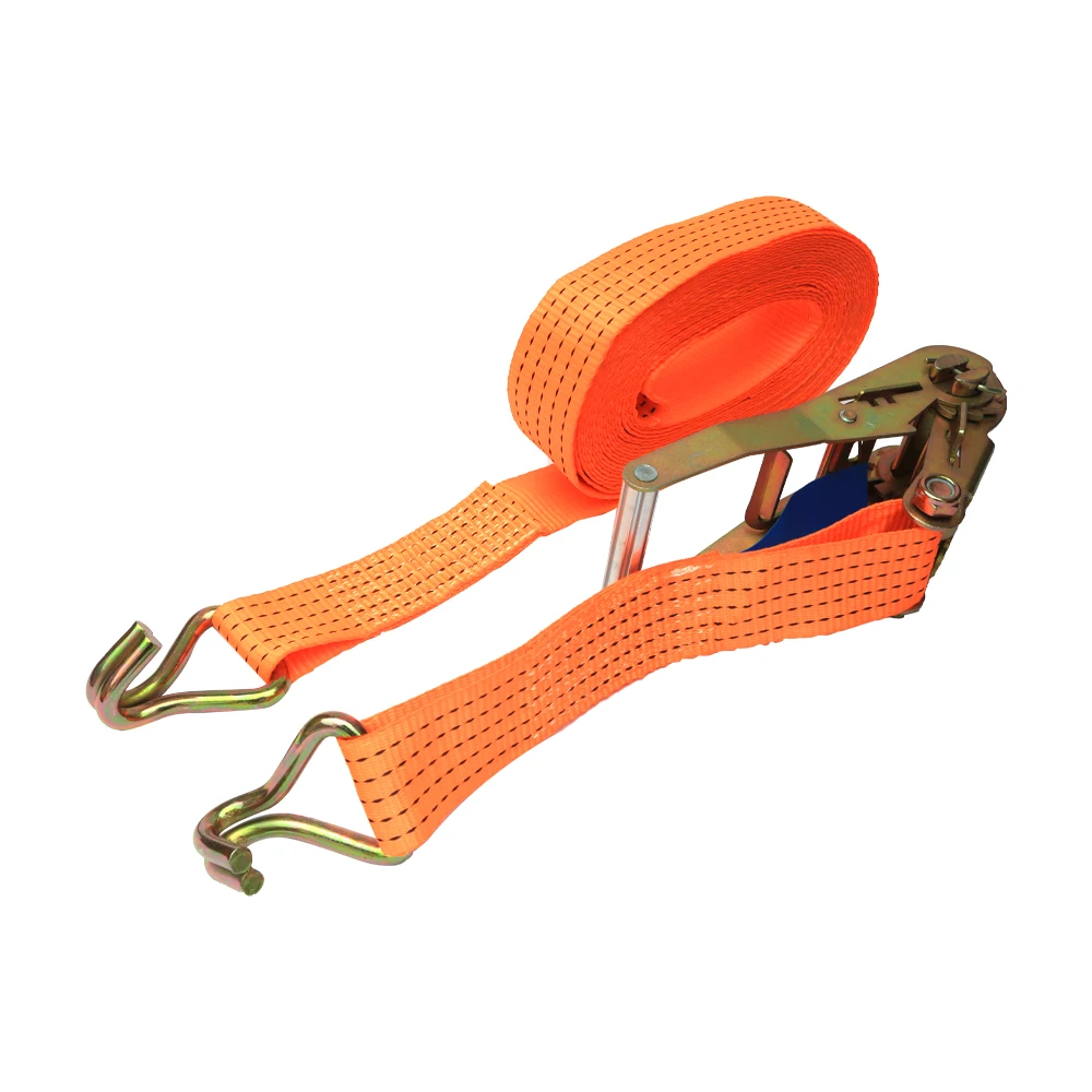3000kg heavy duty cargo lashing belt cargo lashing ratchet tie down with double J hook