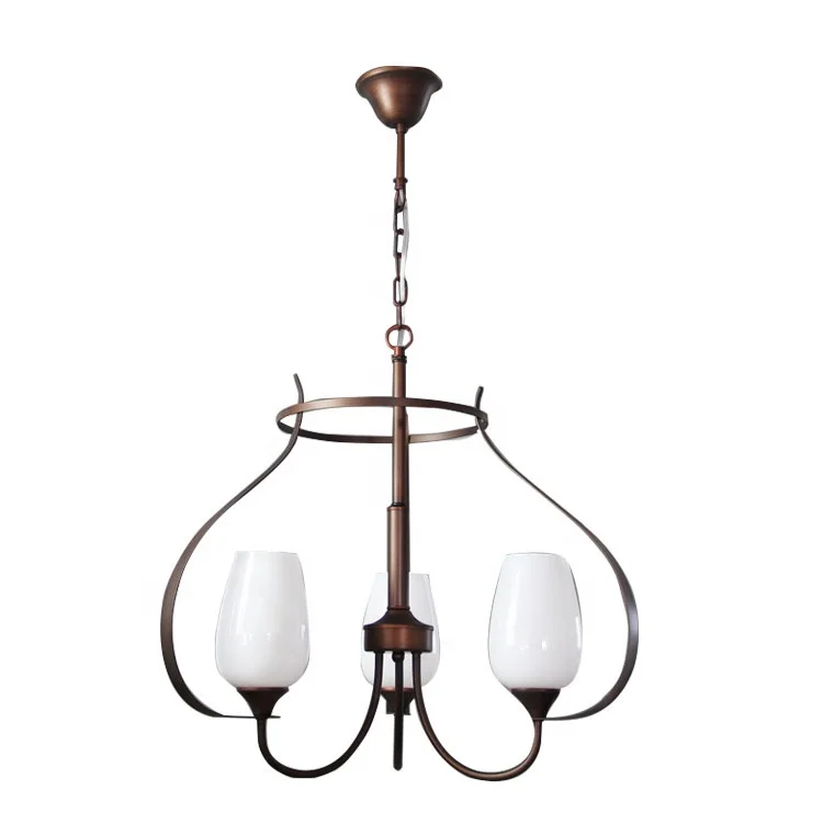 
Hot sale manufactured cheap price homes glass lampshades bronze antique brass copper pendant light chandelier 