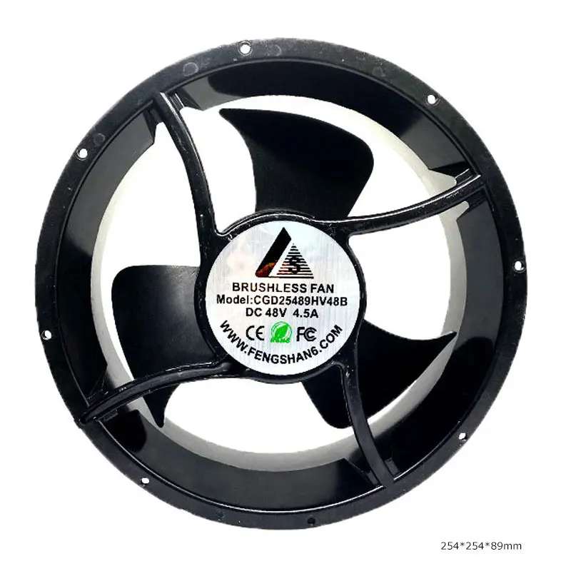 254mm 254x254x89mm High Speed Fan 25489 12v 24v 48v 4000rpm DC Brushless Axial Flow Cooling Fan, For Machine Inner Cooling