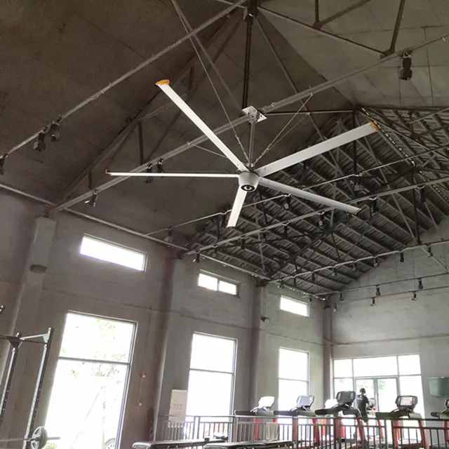 
 Высокопроизводительный низкоскоростной промышленный вентилятор HVLS 14ft 4,2 m с большими лезвиями Aerometal, потолочный вентилятор BLDC  
