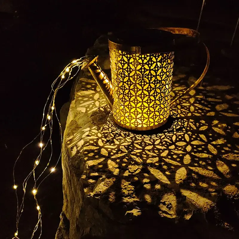 Solar LED Watering Can Light Garden Outdoor Waterproof Landscape Kettle Lighting Waterproof Solar Lawn Stake Lamp