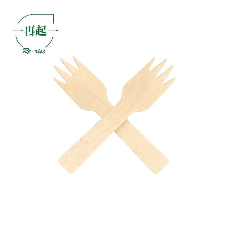 
87mm Eco-friendly Disposable Mini Birch Wood Chip Fork, BPA Free 