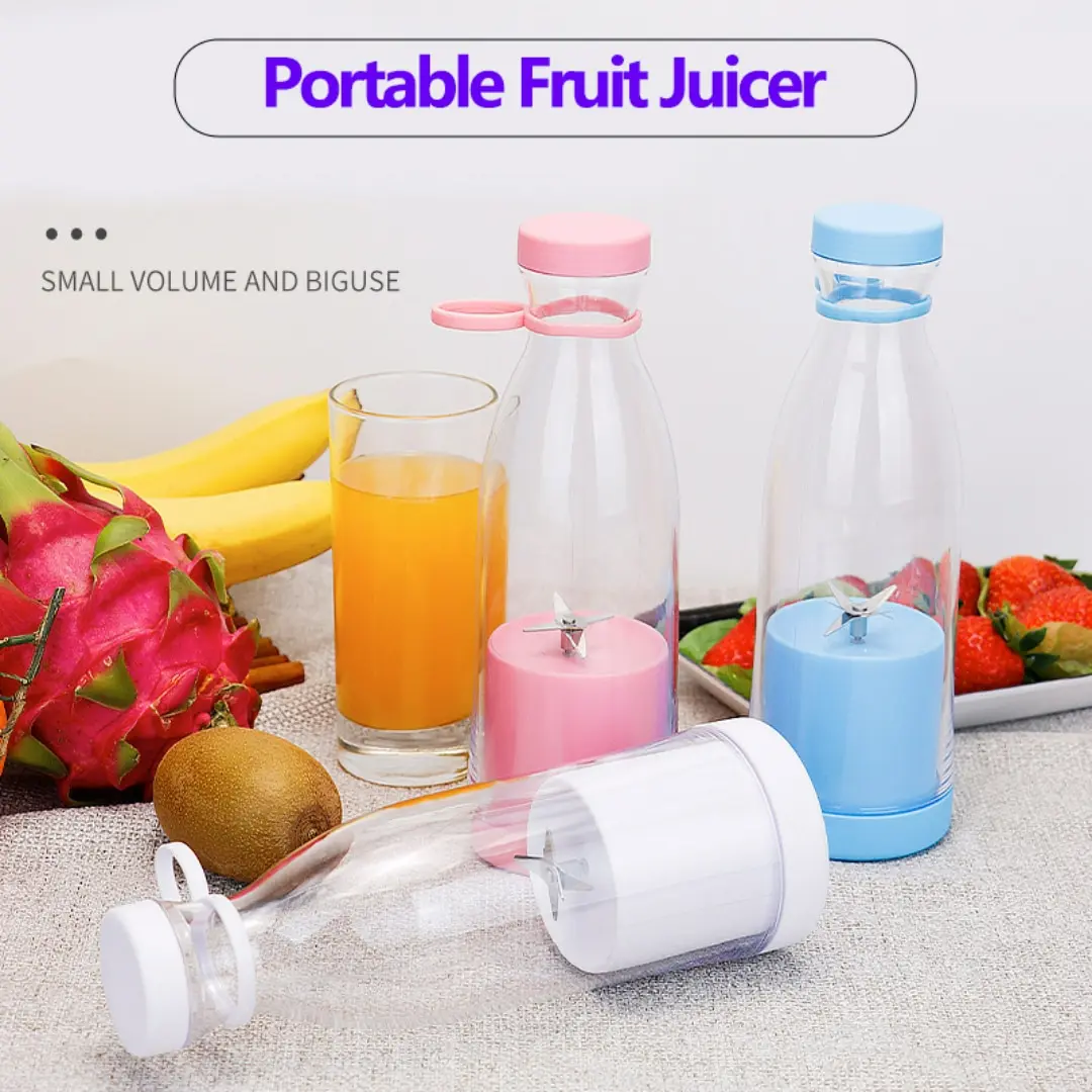 Rechargeable Mixers Fresh Fruit Juicers Blue/Pink Usb Portable Mini Fast Electric Portable Smoothie Ice Blender