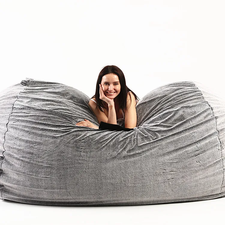 2023 hot selling living room indoor furniture giant 6 ft foam sac the most popular bean bag soft comfortable lazy sofa bed