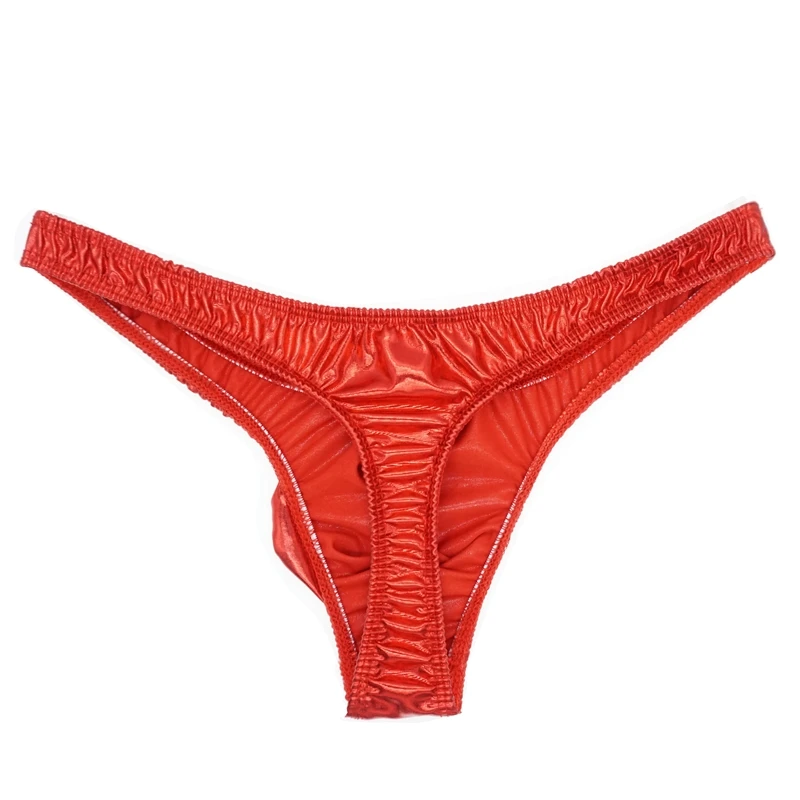 2020 Men Gay Thong Sexy  Underwear  Bare Buttocks Patent Leather Underpants Pouch Thong G-String  men Jockstrap