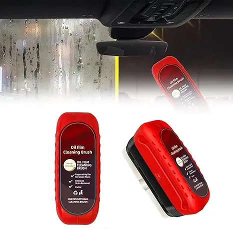 Automotive Oil Film Cleaning Brush Glass Windshield Oil Film Remover & Anti-Rain Fog Brush for Crystal