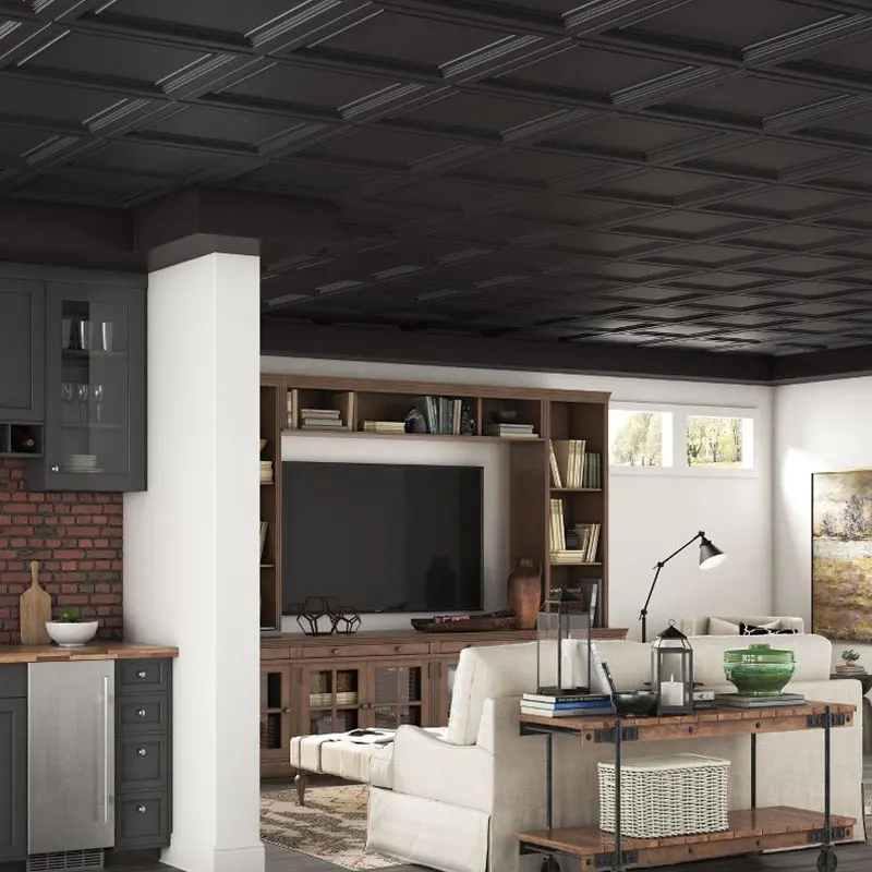 3mm PVC embossed ceiling tiles grain composites black ceiling tiles for interior decorationation