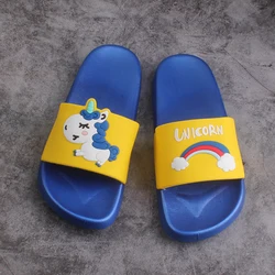 Летние Тапочки 2021, детские тапочки из ПВХ с единорогом, Нескользящие мягкие розовые Тапочки с единорогом, детские сандалии