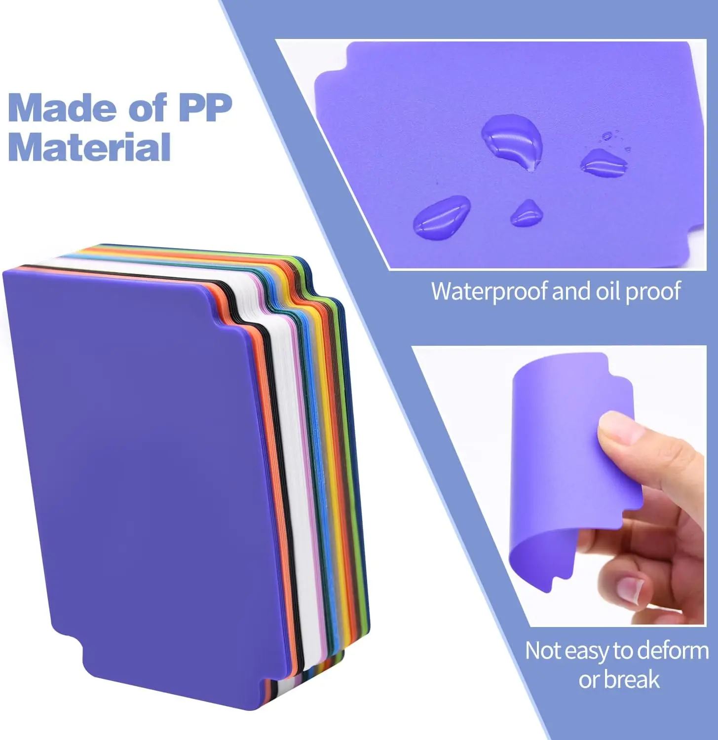 Frosted Card Separator with Tabs Plastic Divider Card Page Dividers for Office Games Card