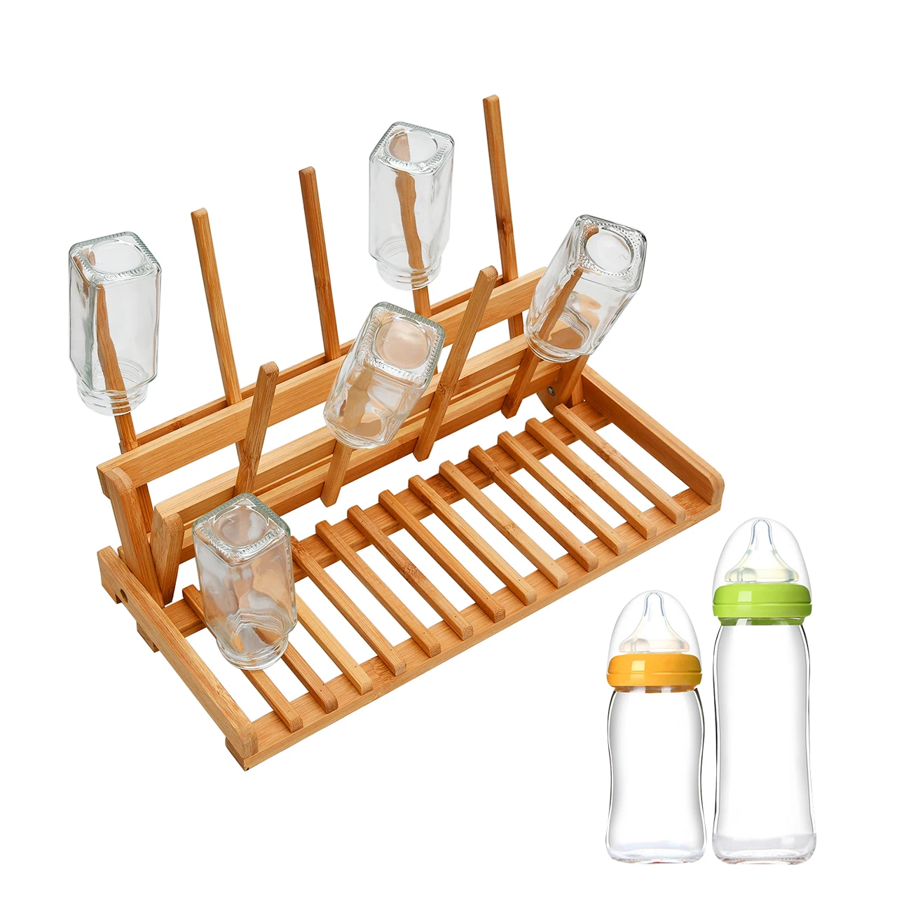 Reusable Portable Travel Dry Sturdy Space Saving  Foldable Baby Milk Bottle Drying Rack Holder 5 PCS Counter Free