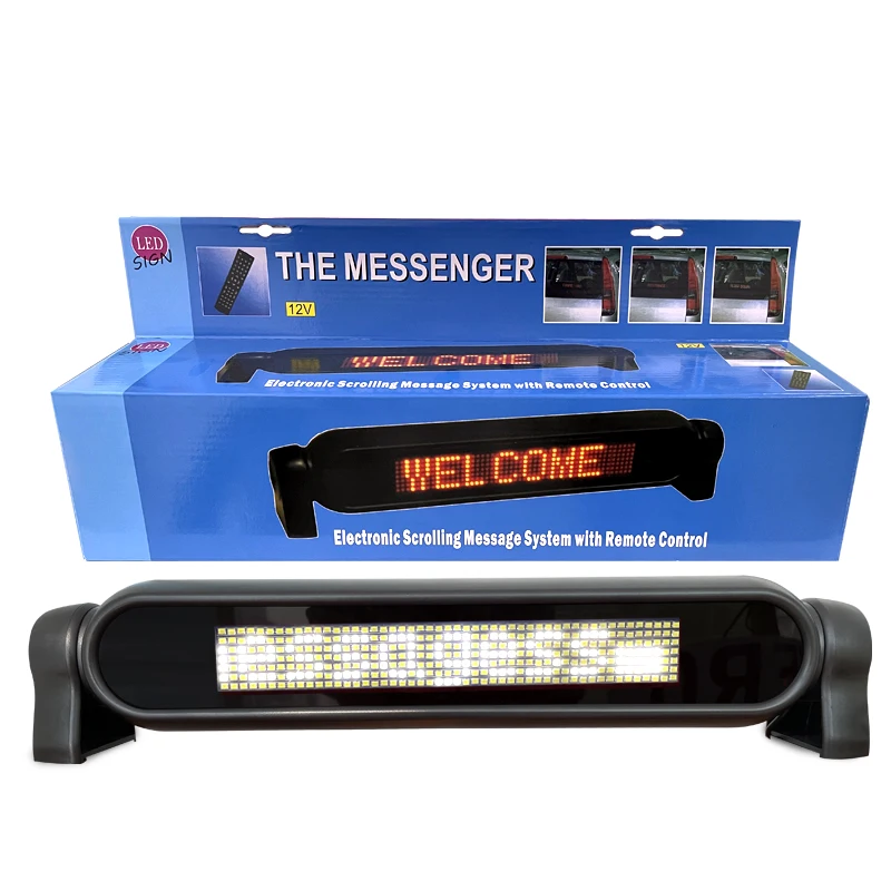 12V Remote Control Programmable LED Car Sign Scrolling Messages Numbers Display Mini Size Digital Display Screen For Advertising