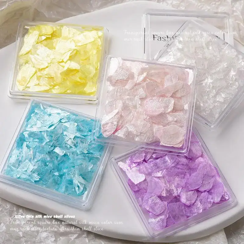 Shell Mica Pieces Nail Decoration Natural Colorful Irregular Aurora Ultra-thin Shell Sequin DIY Manicure Accessories