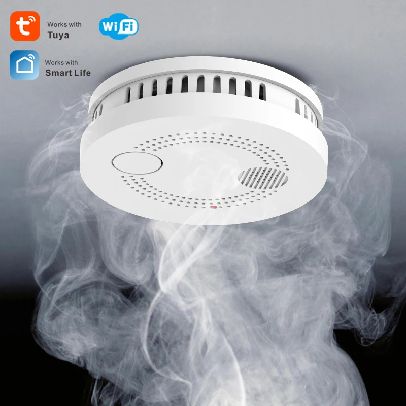 
TUV en14604 tuya smart life WIFI smart home smoke alarm detector with new remote silence functionality 
