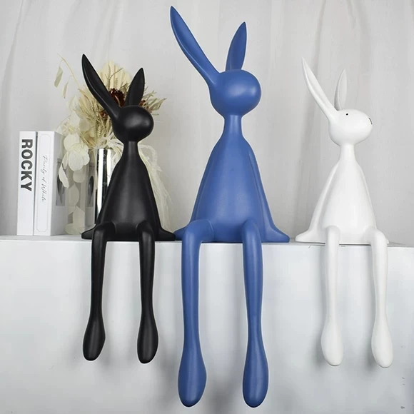 Modern and Simple Large Sitting Posture Rabbit Ornaments Home Soft Decoration