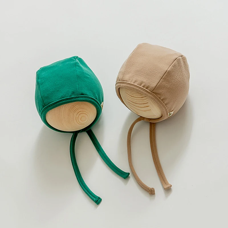 Solid Color Korean Style Photography Props Baby Autumn Winter Hat Cotton Bonnet Wholesale Cotton Hats
