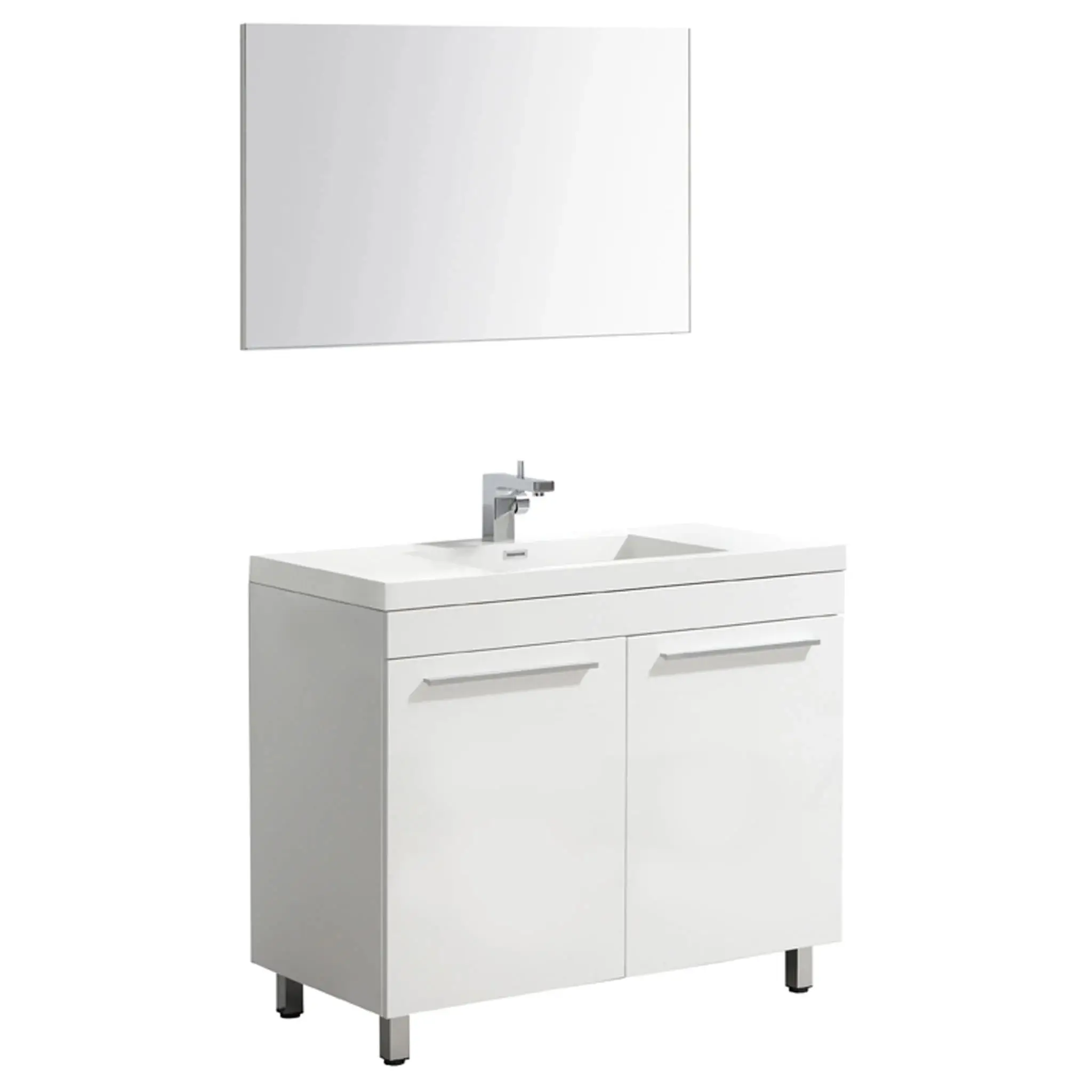 Inner Drawer Design 80 cm Bathroom Vanity Combo Modern Furniture Bath with Sink and Mirror