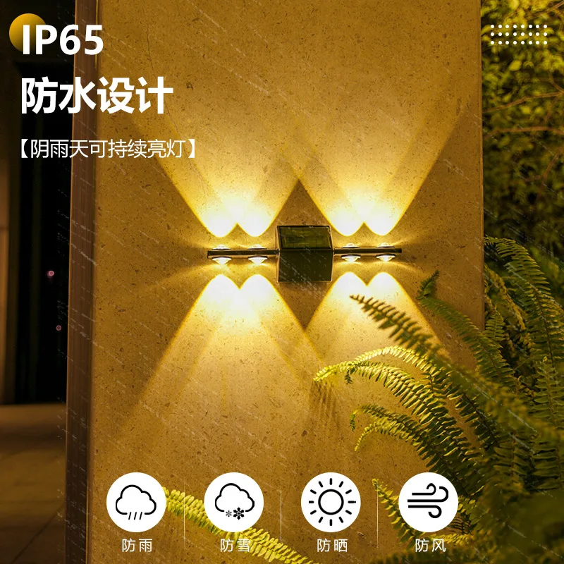 Solar Powered Led Wall Light Outdoor Motion Sensor Waterproof Porch Wall LightsHome Decoration Balcony Wall Washing Lamp