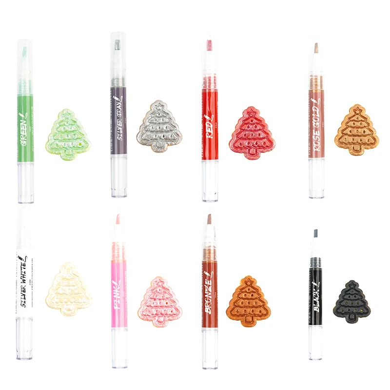 Most Popular Edible Metallic Marker Brush Pen Colorful Edible Glitter for Cookies Food Decoration