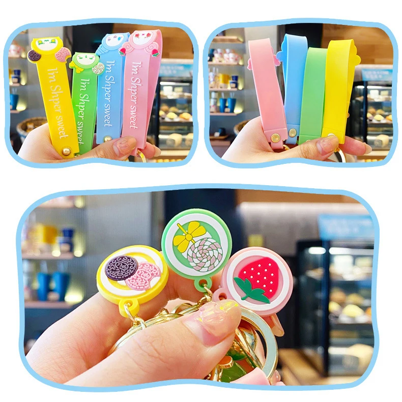Ice Cream Liquid Keychain Floating Liquid Acrylic Keychain Gift Store Kawaii Girl 50 Zinc Alloy Digital Printing 1pcs/opp Bag