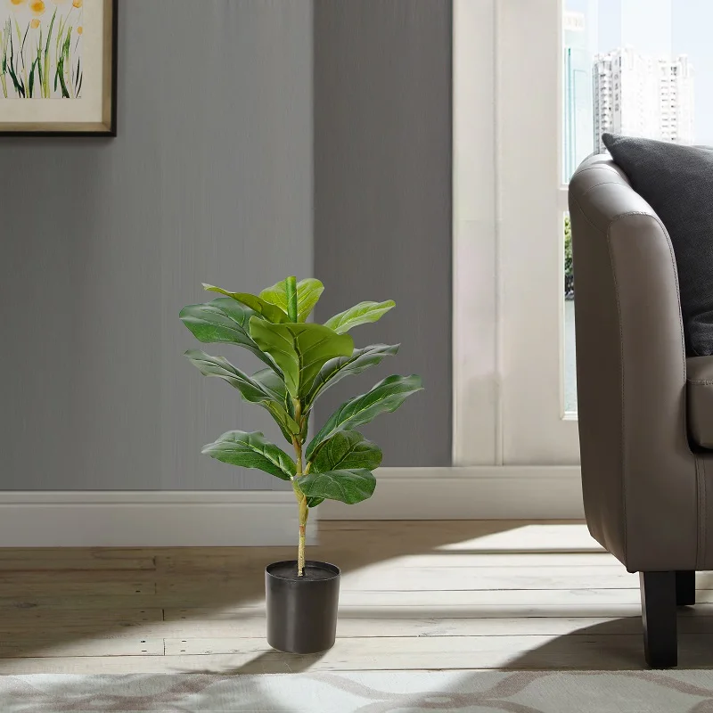 Wholesale Artificial Plants Fiddle Leaf Fig Fig Tree Potted Plants Artificial Banyan Tree Artificial Tree Home Decor 50cm