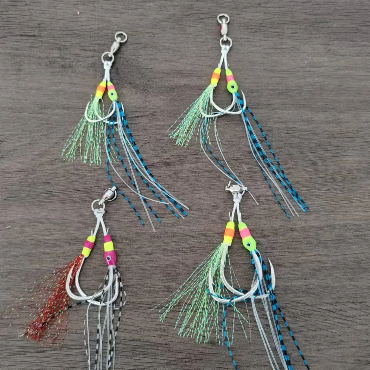 Epxoy Coating Wire Saltwater Jigging Hook Double Assist Hooks for Deep Sinking Jigging Lure Original Pike Fishing Assist Hooks