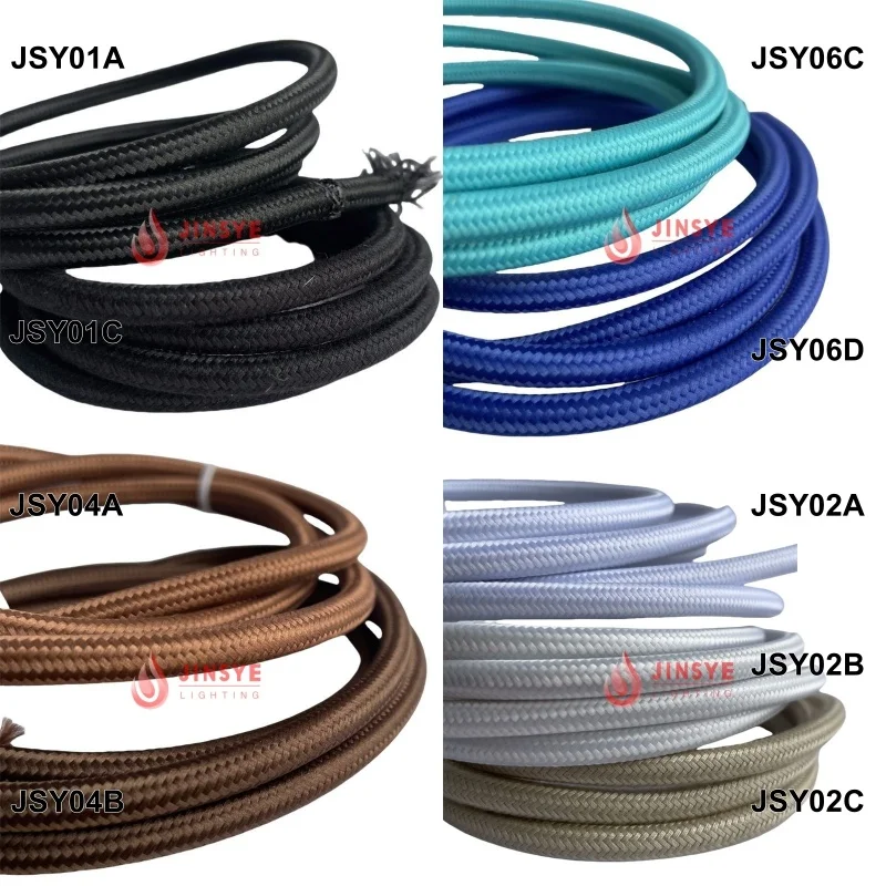 2*0.75mm CE VDE listed Light or Dark Brown Fabric Round Cotton Cable