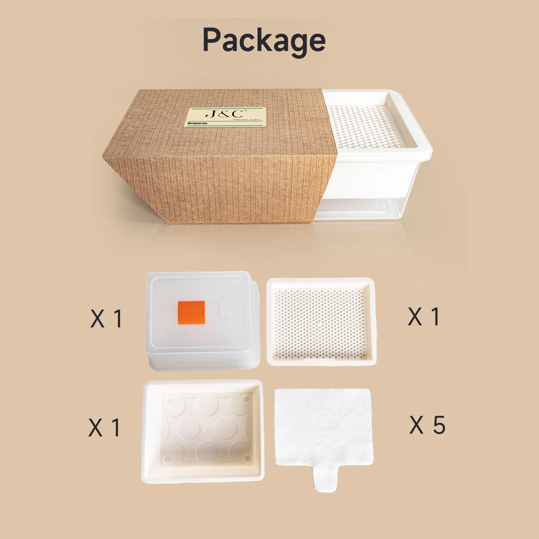 J&C Microgreens Growing Kit Organic Superfood Sprouting  Seed Sprouter Kit hydroponic Watering System microgreen grow kit