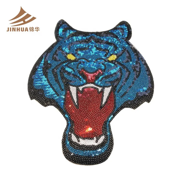 Custom Design 3D Sequin Embroidery Patch Chenille Fabric Iron-On Sticker Clothes Custom Ice Cream Design Sequin Patches OEM