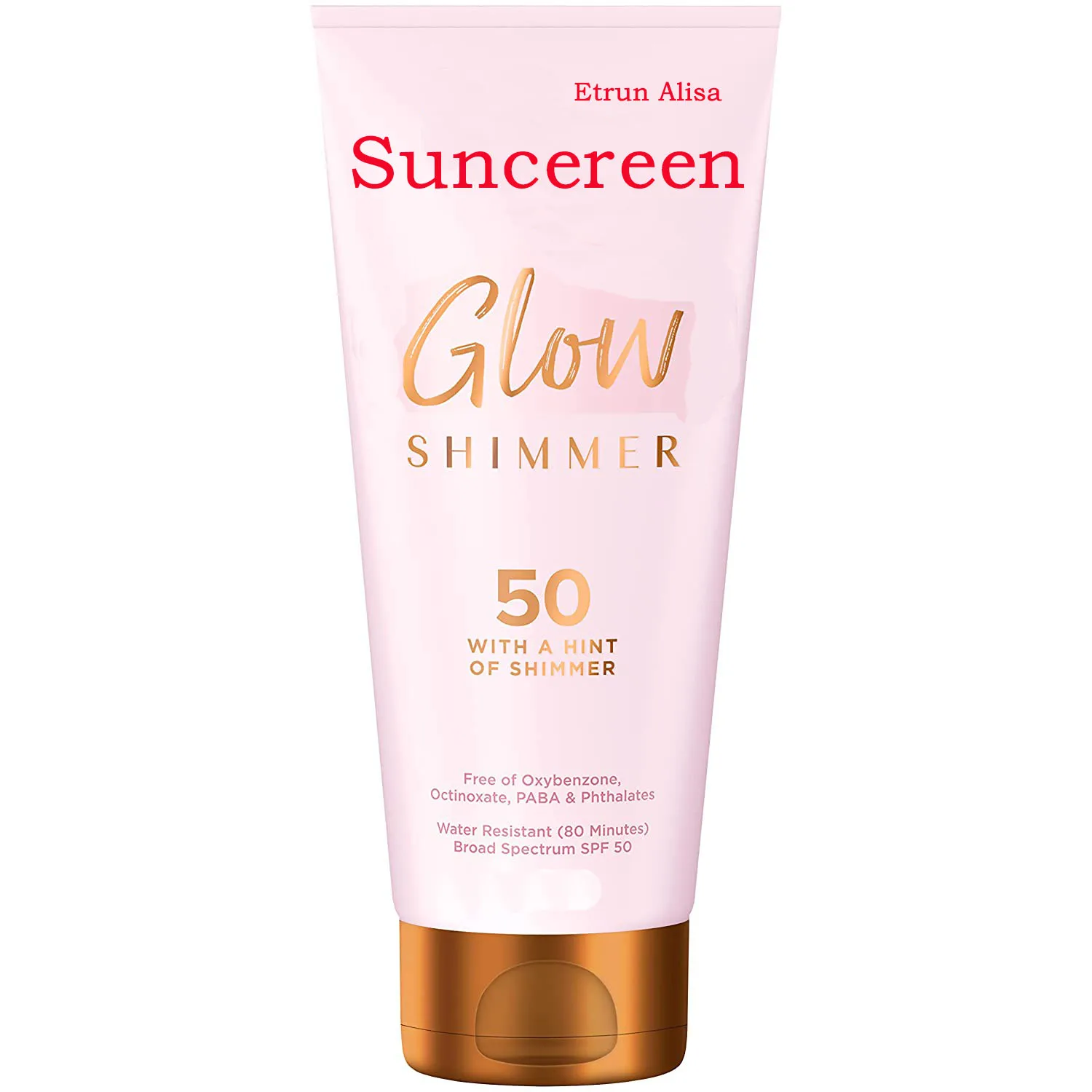 Натуральный органический солнцезащитный светящийся с мерцающим солнцезащитным лосьон водостойкий устойчивый к поту широкого спектра SPF 50