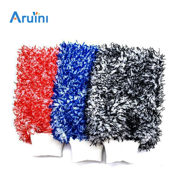 High Absorbent Microfiber Car Washing Mitt/coral fleece car wash mitt/car cleaning glove