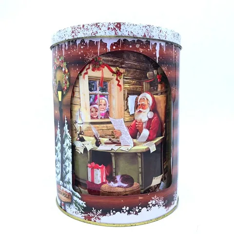 New design  musical carousel shape Christmas tins candy gift tin box
