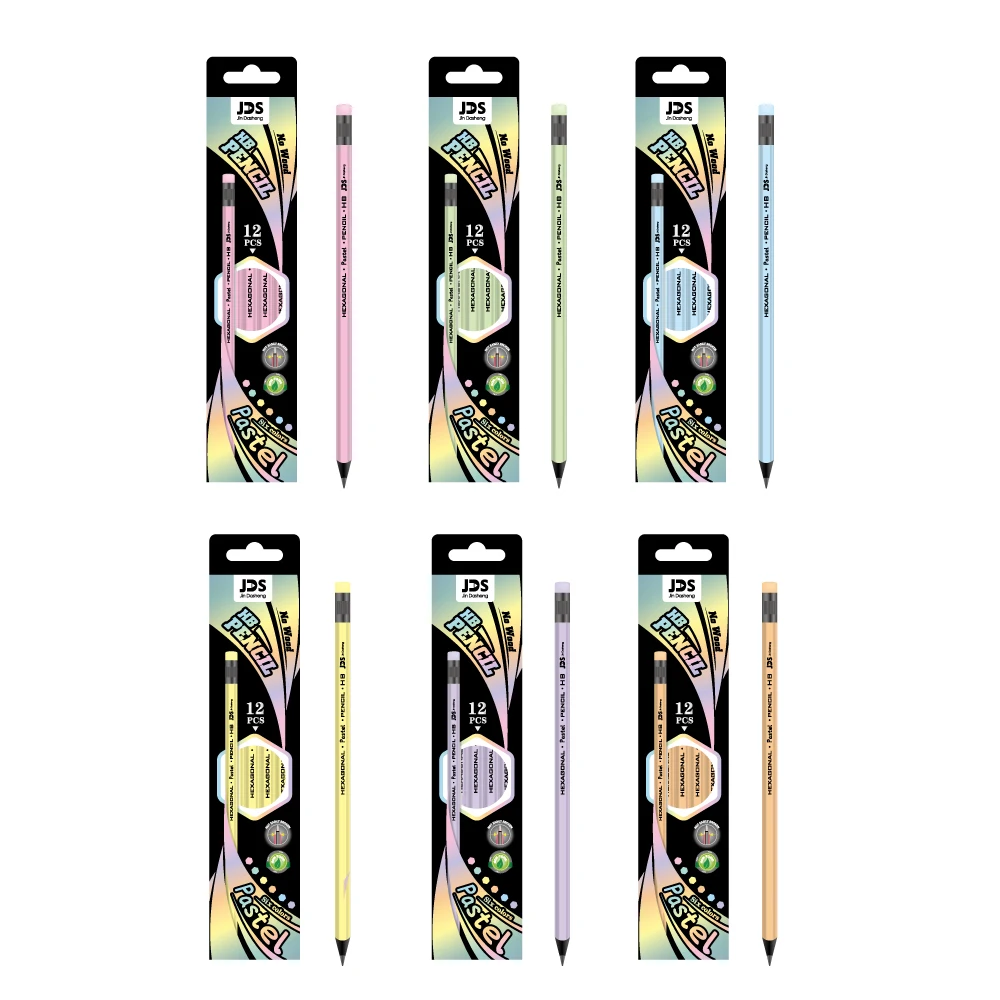 More Than 20 Years Factory New Design Writing Pencils Colorful HB 2B Pencils Set with Eraser for Hotel Office and School