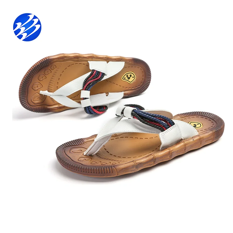 
Summer Thermoplastic Rubber Men Slide Outdoor Leather Flip Flops 