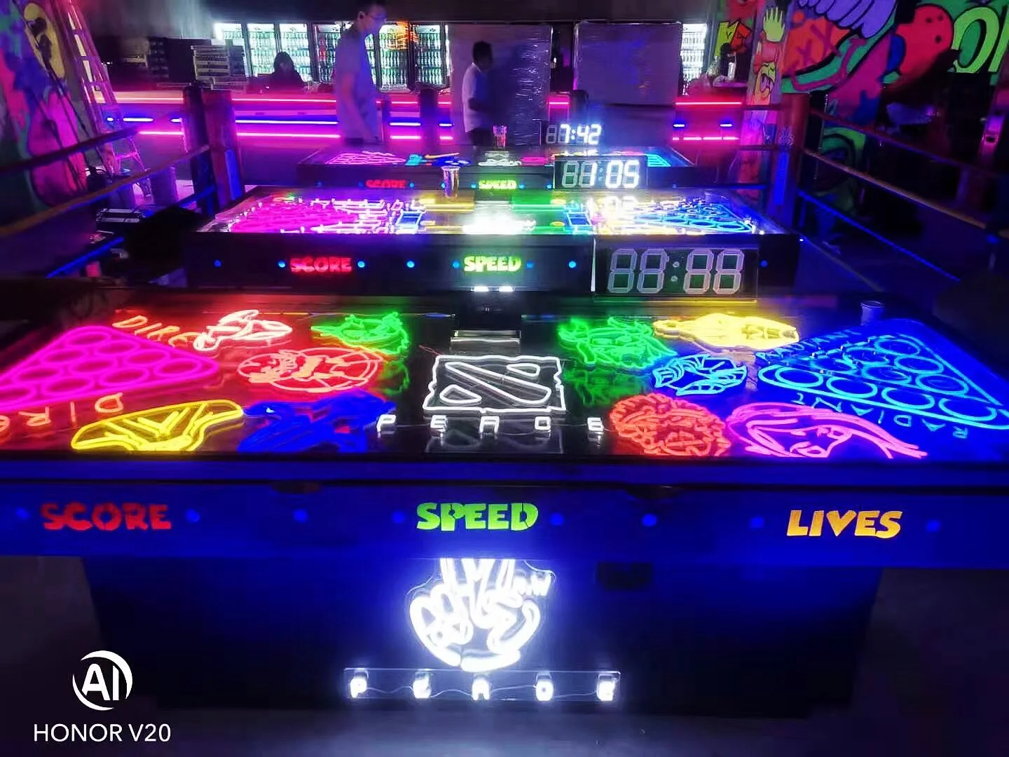 
Bar electronic arcade,Indoor and Outdoor Party Game Table Beer gameTable led neon lights beer game table 