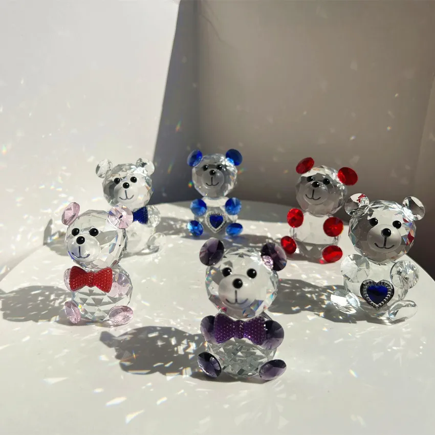 Beautiful crystal animal figurine /Cute crystal teddy bear for wedding gift favors