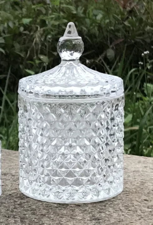 hot sale GEO cut glass jar
