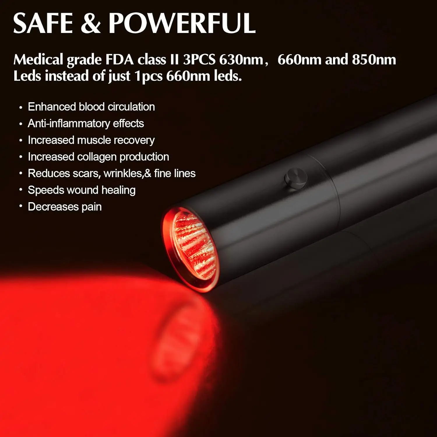 Hot Selling LED Infrared Light Therapy Torch for Pain Relief and Muscle Relax for Home Use