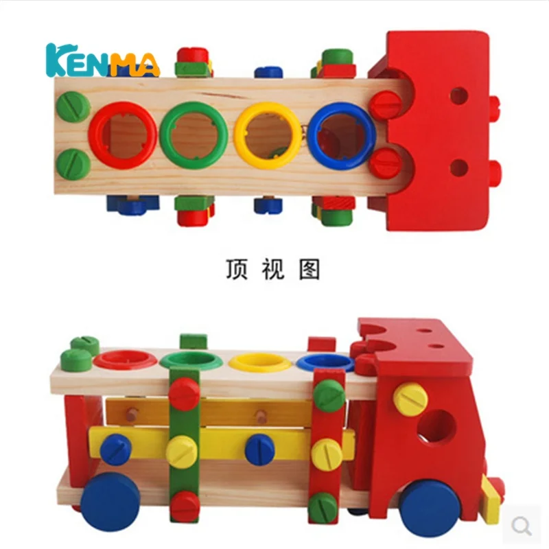 Kids Take Apart Wooden Bus  Wooden Hammer and Ball STEM Developmental Fun Learning Montessori Toys