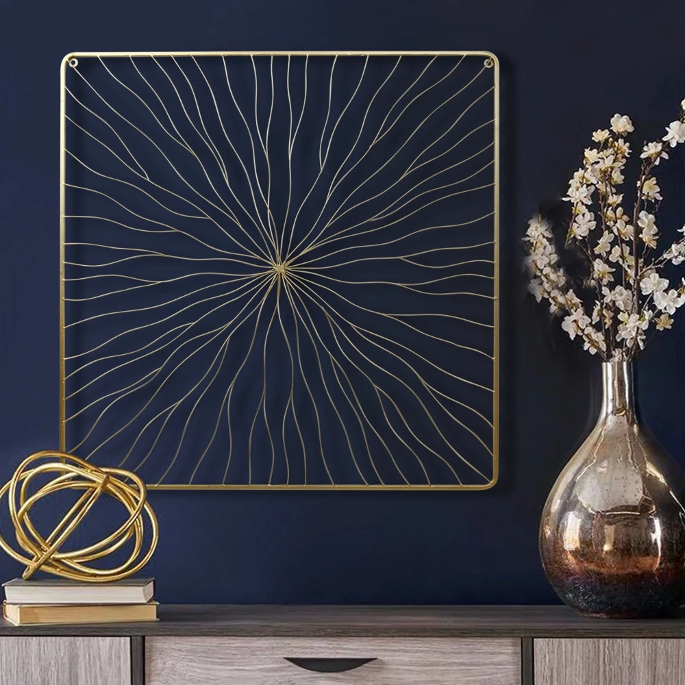 Direct Factory Sale Gold Wire Iron Metal Luxury And Elegant Home Decor Wall Arts For Indoor And Outdoor Decoration