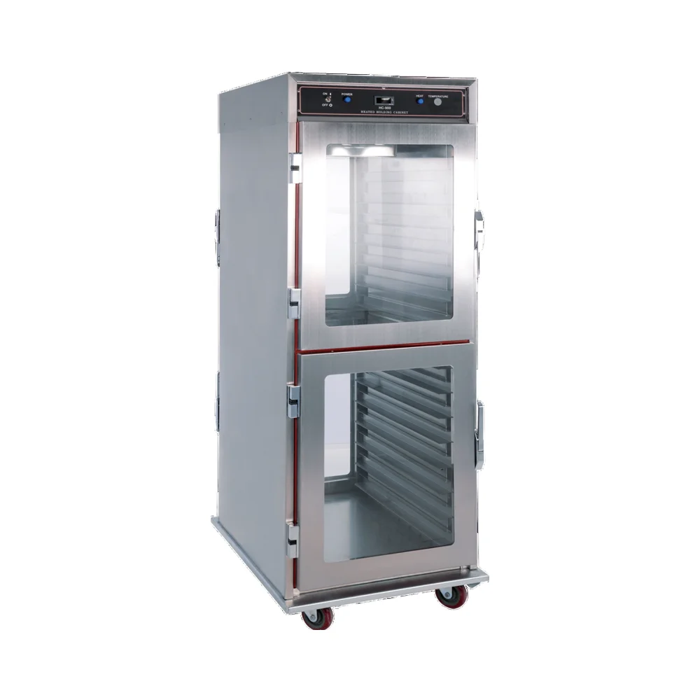 Smart Stainless Steel and Glass Food Warmer Display Machine 220V Warming Showcase with Metal Holding Equipment