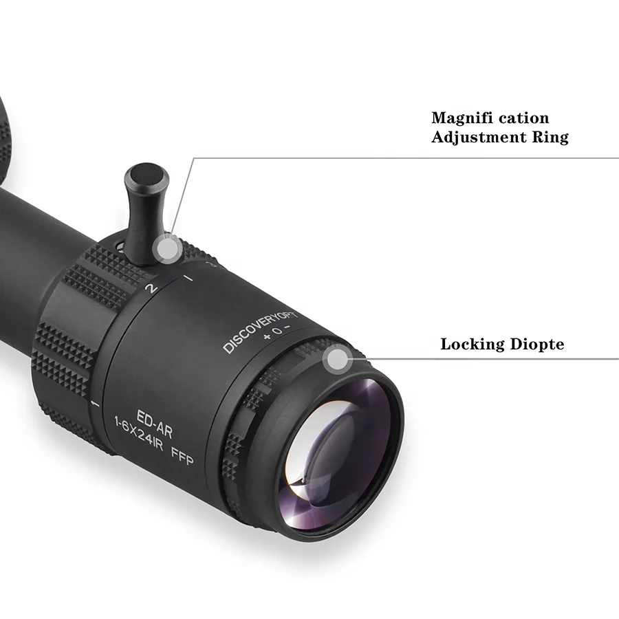 Discoveryopt ED-AR 1-6X24IR FFP первая фокальная плоскость водонепроницаемый противотуманный красный световой прицел