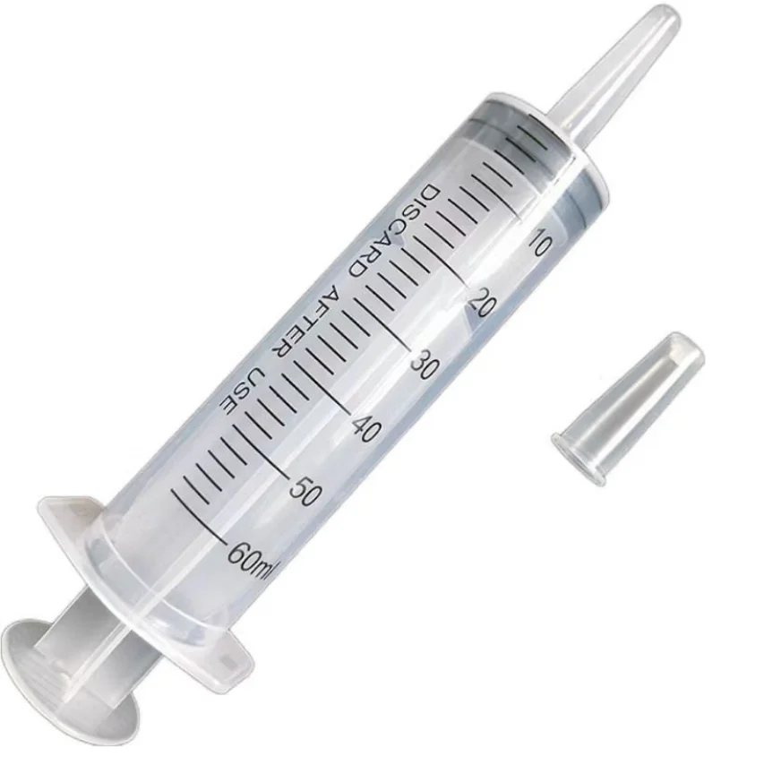 High-capacity factory supply discount plastic syringe without needle 30ml 60ml 100ml 200ml 60cc veterinary syringe